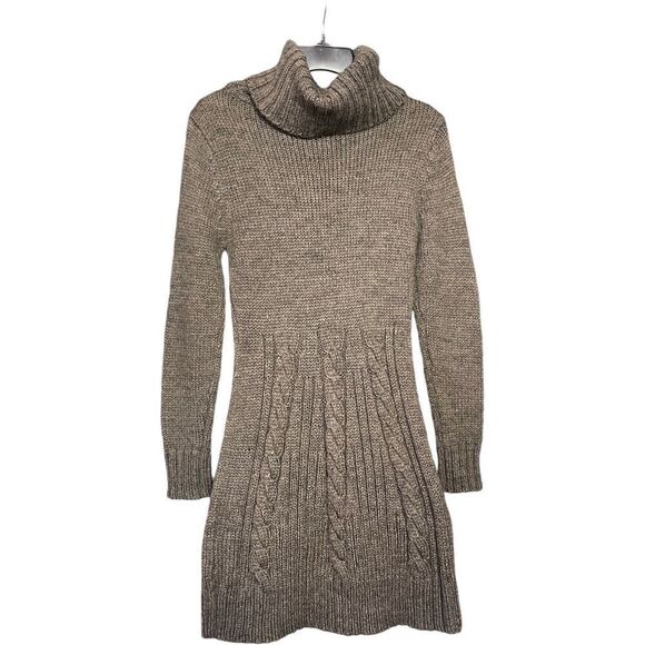Forla Paris Cable Knit Turtleneck Sweater Dress - Picture 2 of 9